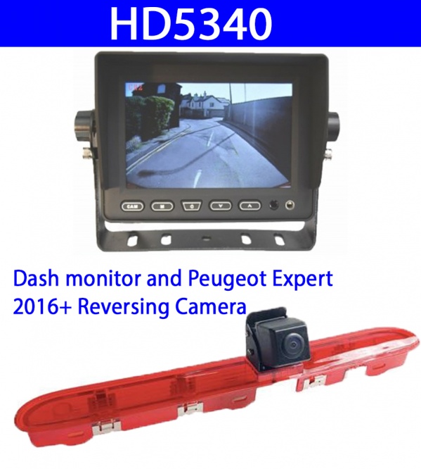 5 inch Dash monitor and Peugeot Expert 2016+ Reversing Camera